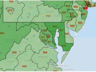 Area Code Map of District of Columbia