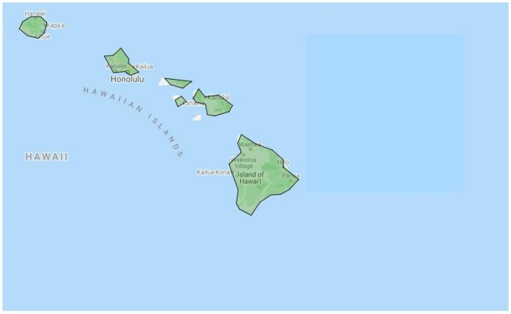 Area Code Map of Hawaii