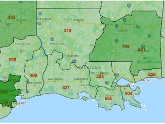 Area Code Map of Louisiana