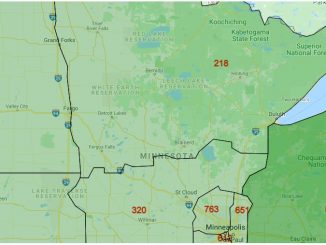 Area Code Map of Minnesota