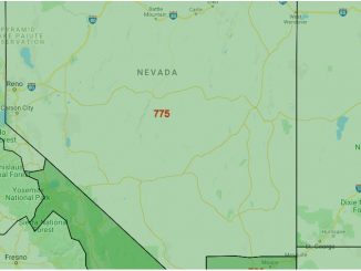 Area Code Map of Nevada