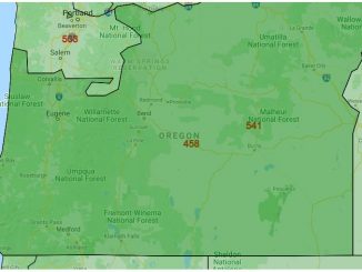 Area Code Map of Oregon