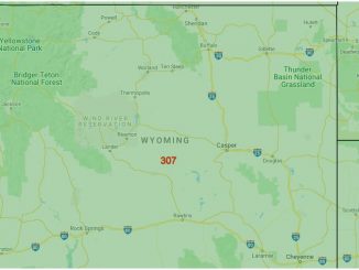 Area Code Map of Wyoming